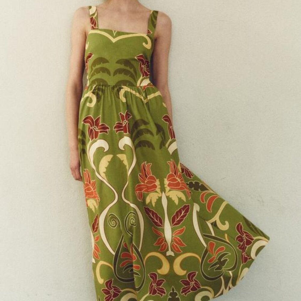 NWT ZARA PRINTED MIDI DRESS ZW COLLECTION XS, S, M 2183